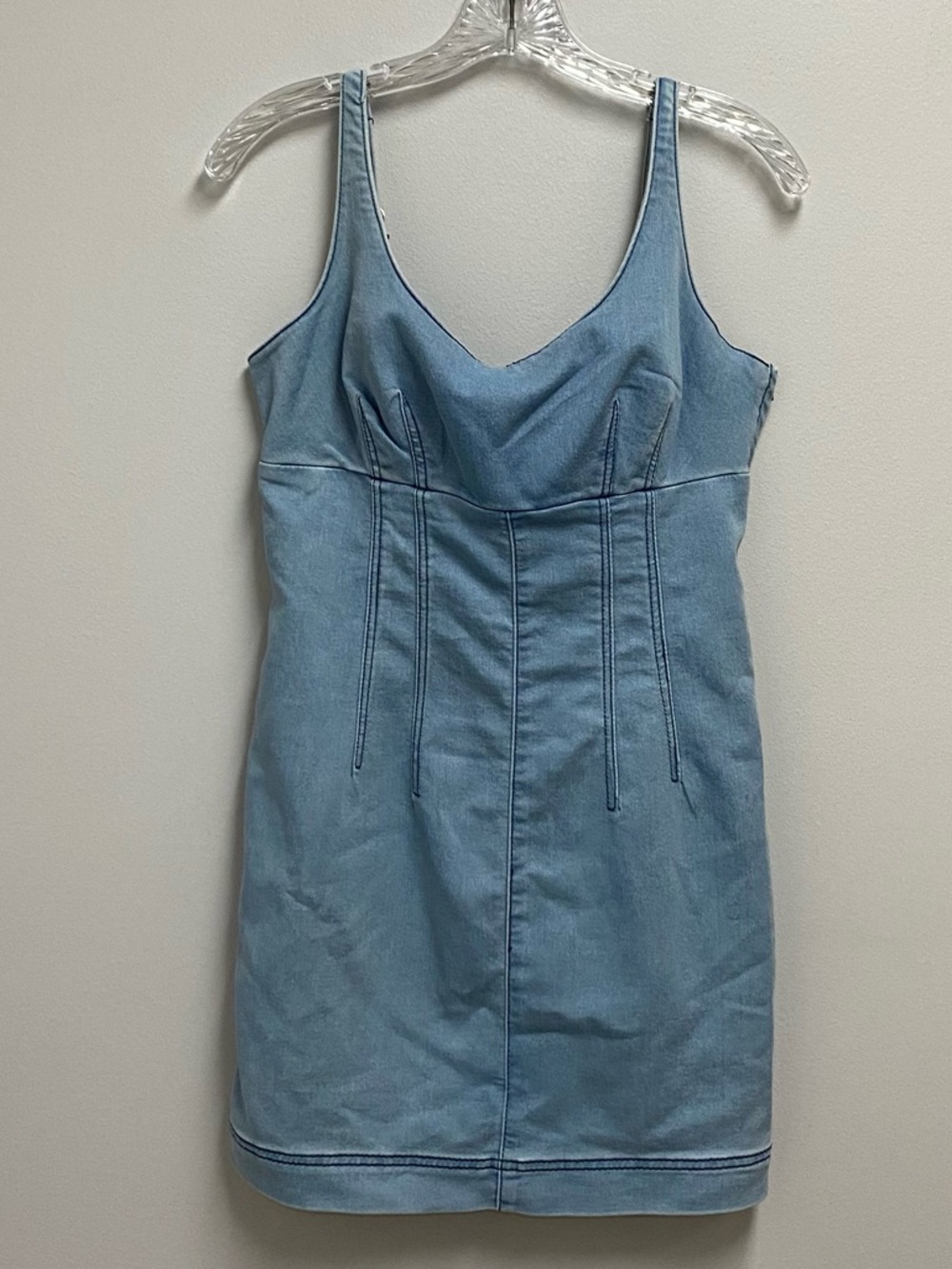 No Boundaries Light Wash Denim jumper Dress size XS